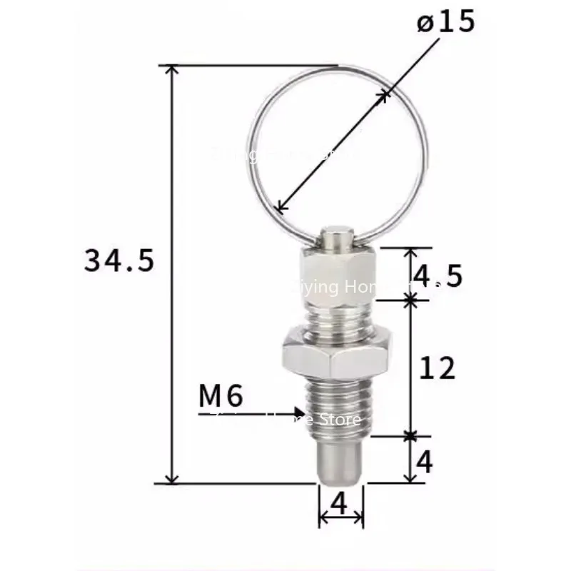 

Suitable for Stainless Steel Knob Plunger Pulling Pin Pull Ring, Indexing Pin Self Locking Pin Spring