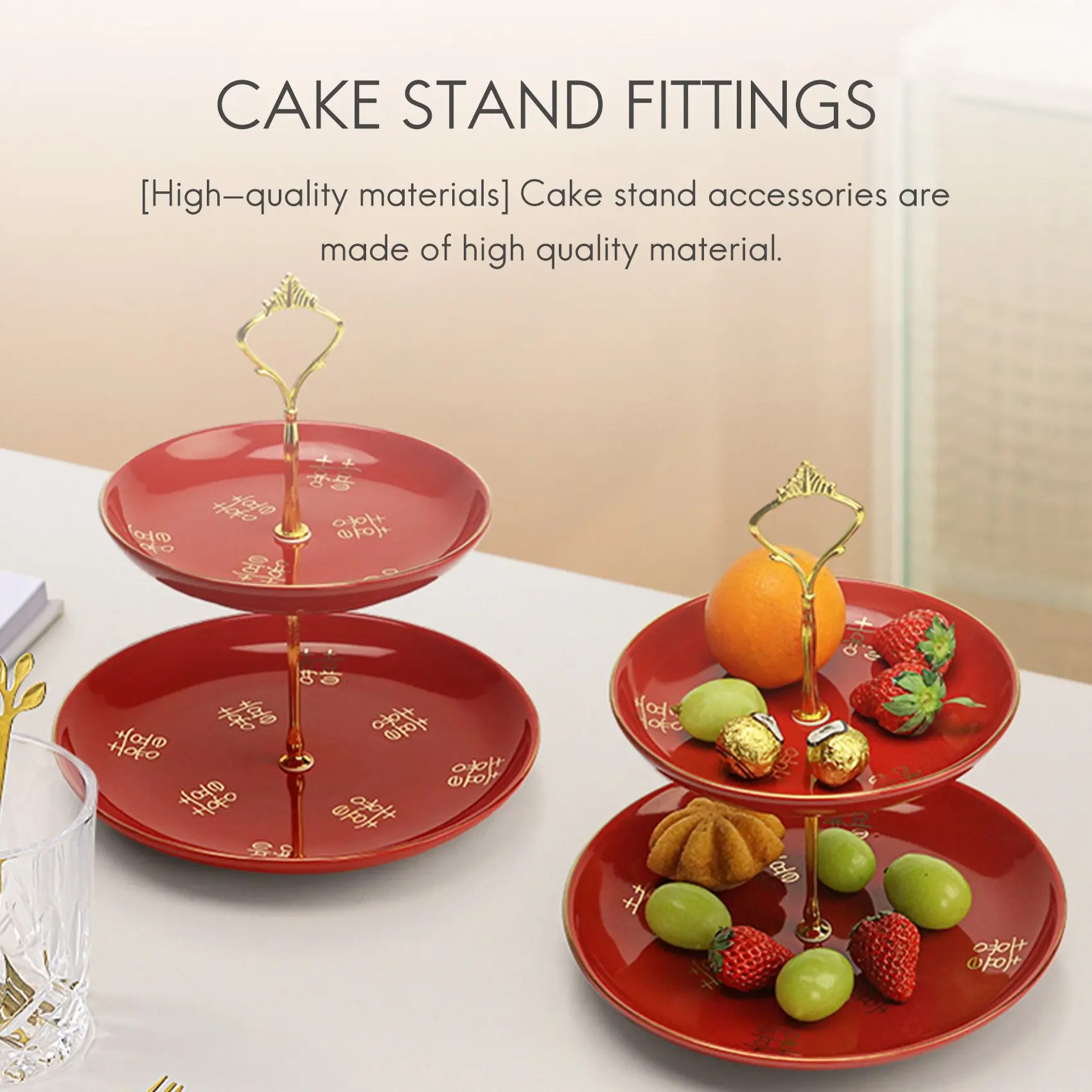 J1UL1N 6 Set Tray Hardware For Cake Stand 3 Tier Cake Stand Fitting Hardware Holder For Wedding And Party Serving Tray