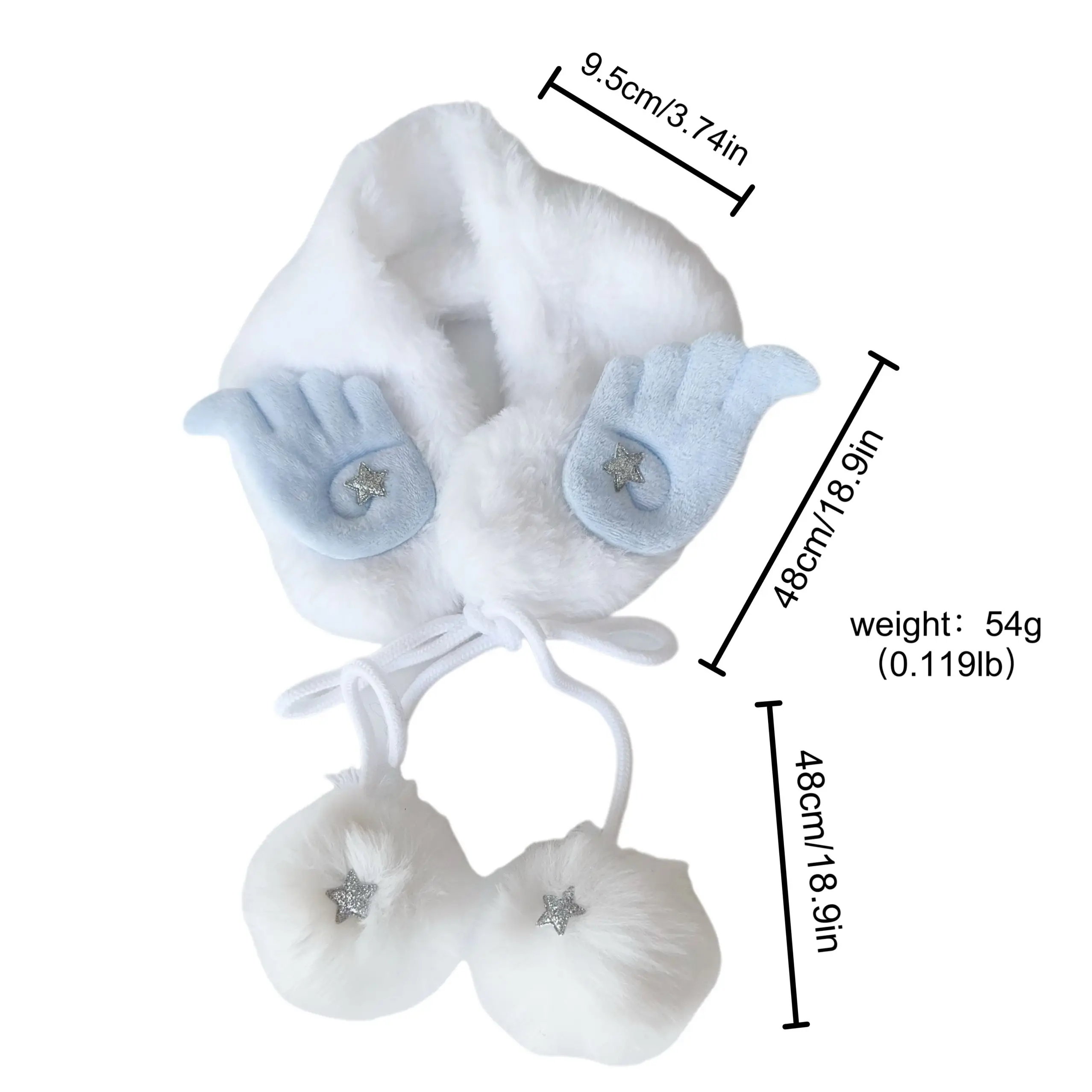 اليابانية أجنحة الملاك أفخم وشاح الكورية Ins نمط ثقافة فرعية Y2K الحلو لطيف وشاح دافئ يندبروف في الهواء الطلق الفراء وشاح