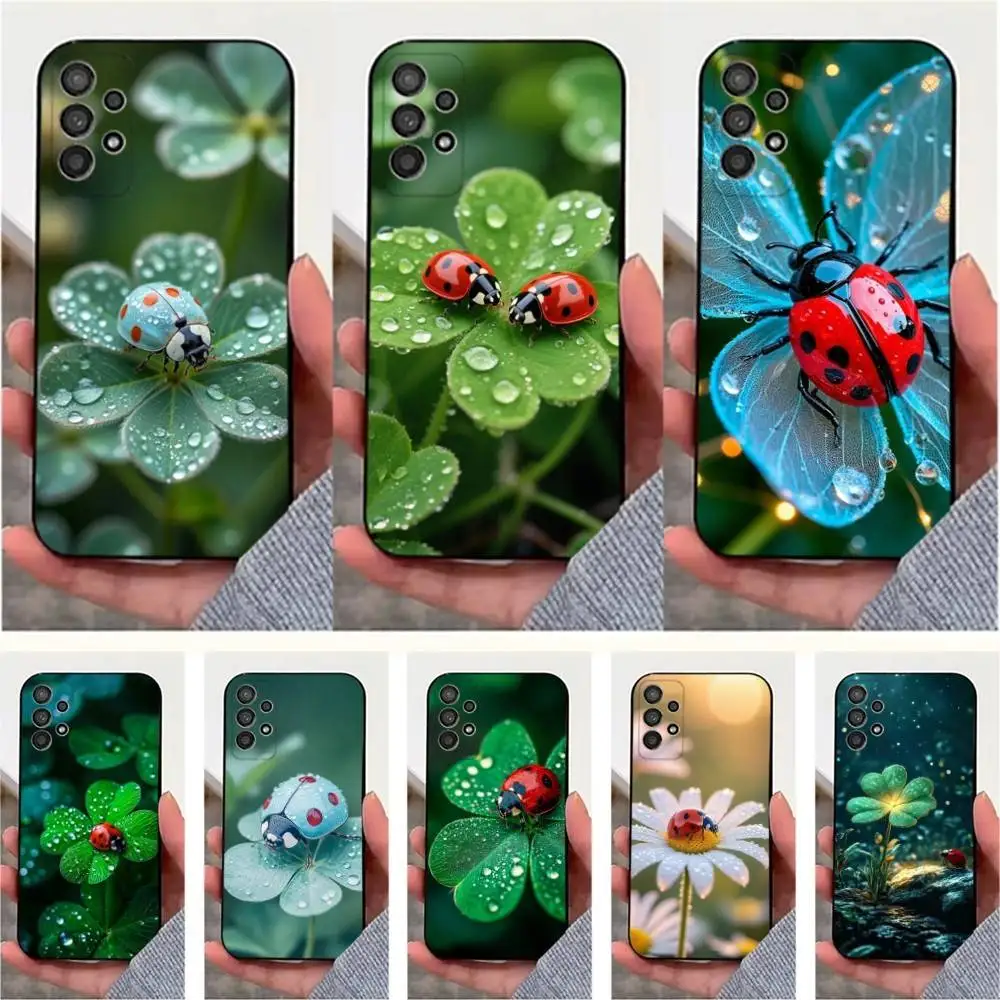 

Lnsect Ladybug Nature Case For Samsung S22,S25,S20,S10,Plus,Ultra,S24,S23,FE,S21,S9,Lite,Soft Silicone Black