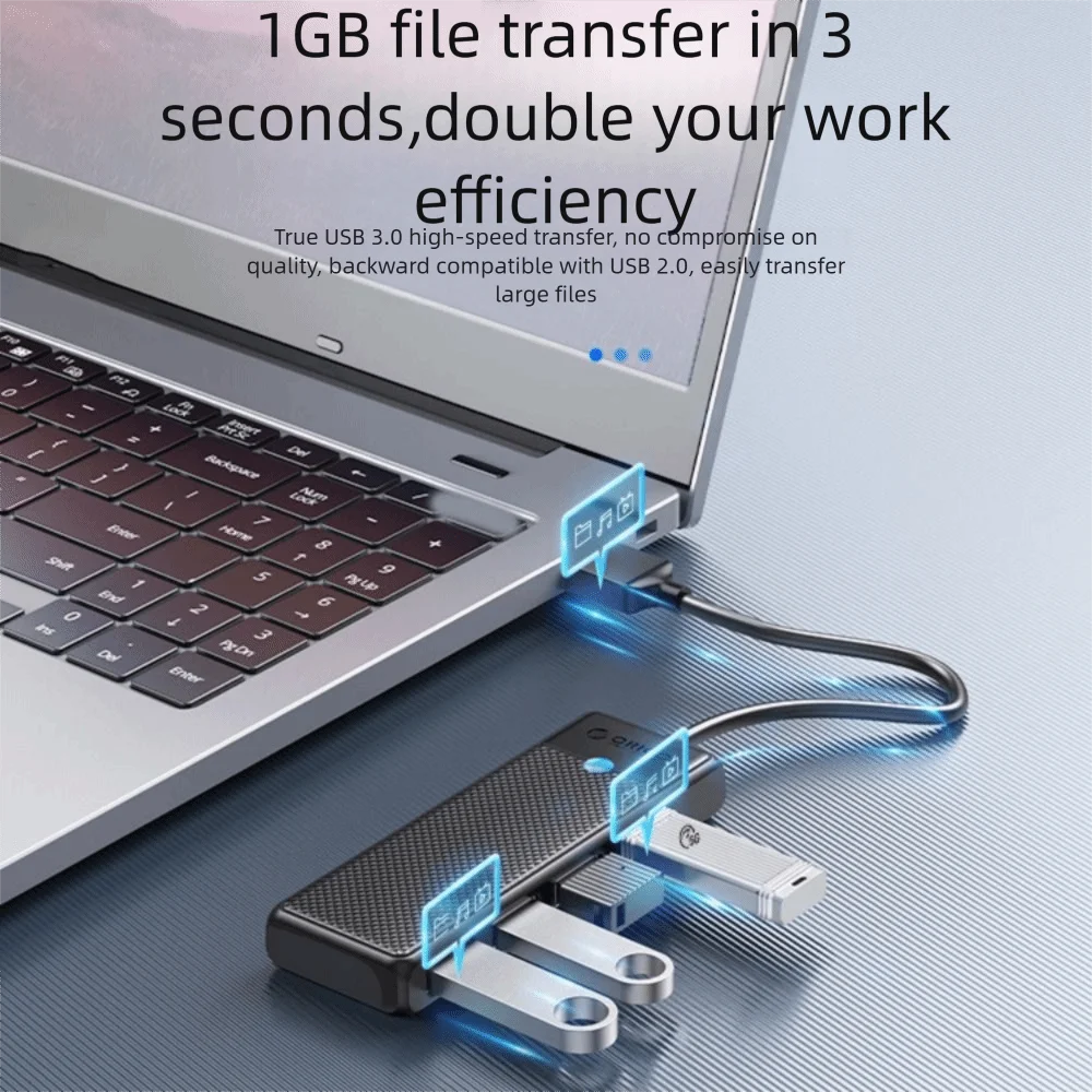 USB-адаптер, 4-портовый разветвитель USB 3.0, передача данных, удлиненный разъем-концентратор 4 в 1, высокоскоростной USB-порт, расширитель жесткого диска