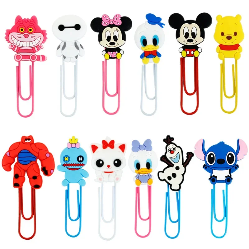 Disney Mickey Stitch Paper Clips Notebook Accessories Notepad Bookmark Binder Student Office Binding Supplies Stationery