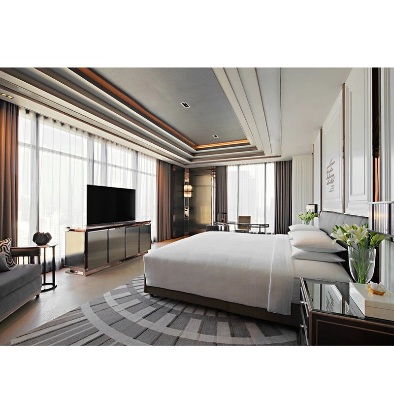 #Hotel Furniture Standard Room Set Full  Wood Hotel Bedroom Sets Apartment Youth Hostel Villa