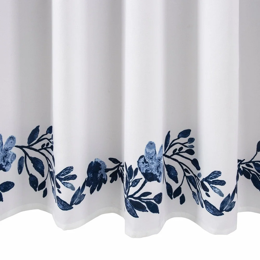Floral Shower Curtain 72x72 Waterproof Polyester Machine Washable Elegant Design Bathroom Spa Experience Hook Rings Compatible