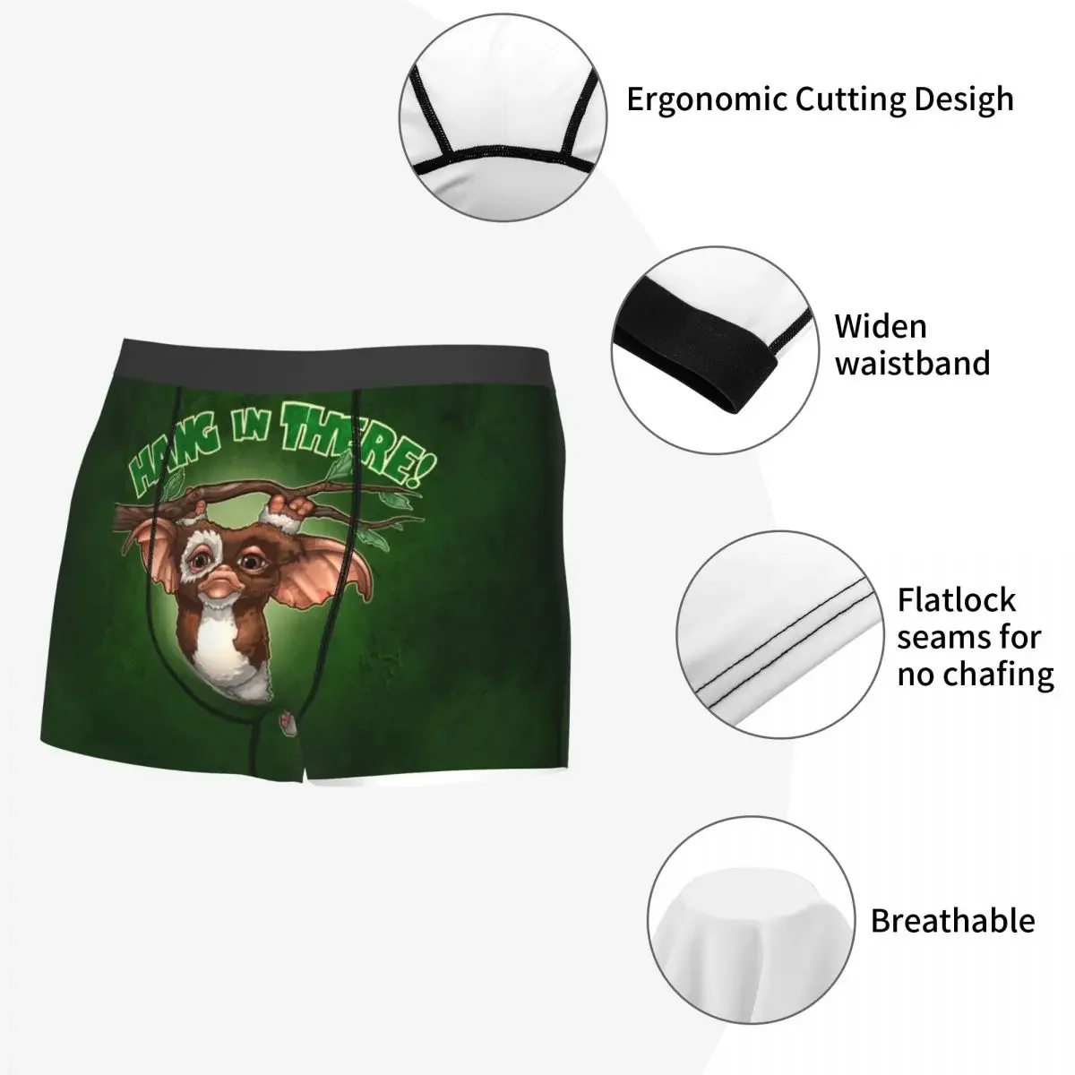 Fashion Gremlins Boxers Shorts Panties Male Underpants Comfortable Gizmo Mogwai  Movie Briefs Underwear