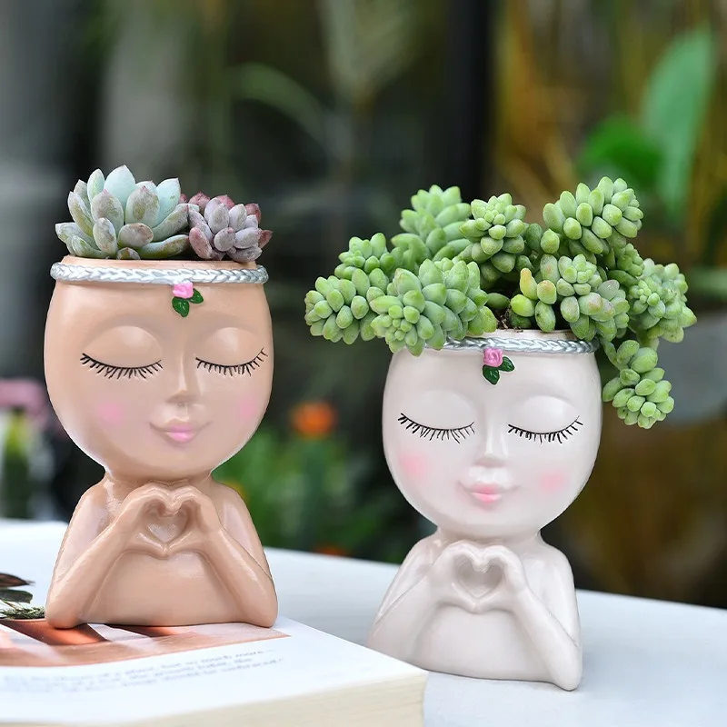 Love Girl Succulent Plant Pot Cute and Unique Home Decoration Flower Pot