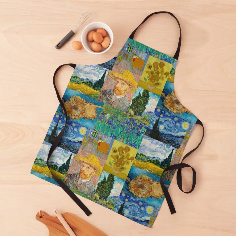 

Van Gogh Collage II Apron For Women Kitchen professional hairdressing Apron