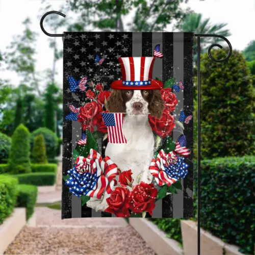 English Springer Spaniel Dog 4th July Flag, Spaniel Dog Independence Day Flag GGP FFL EEN AAL HHM WZZ yyi