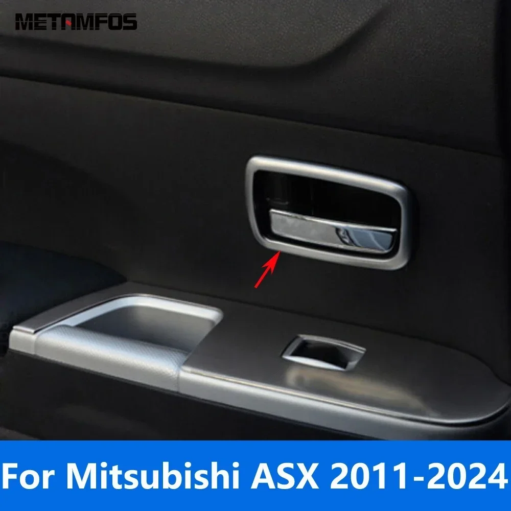 For Mitsubishi ASX/RVR/Outlander Sport 2011-2023 2024 Carbon Fiber Interior Door Handle Bowl Cover Trim Accessories Car Styling view 2