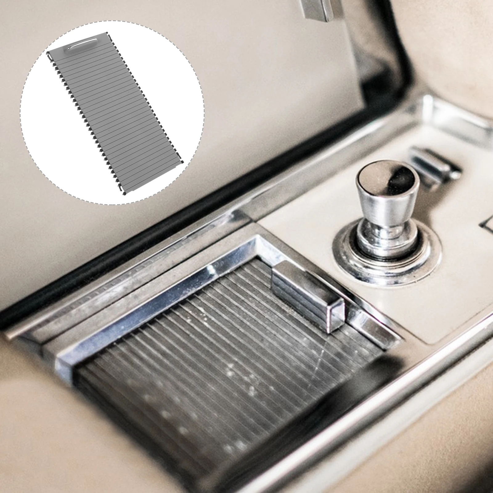 

Car Console Cup Center Blind Cover Sliding Shutters Roller Gray Storage Box Class Vehicles Durability Aesthetic Practical