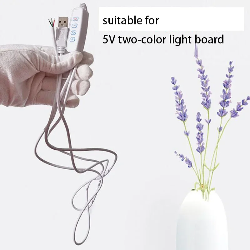 DC 5V LED Dimmer USB Port Power Supply Line Dimming Color-matching Extension Cable With ON OFF Switch Adapter For LED Light Bulb