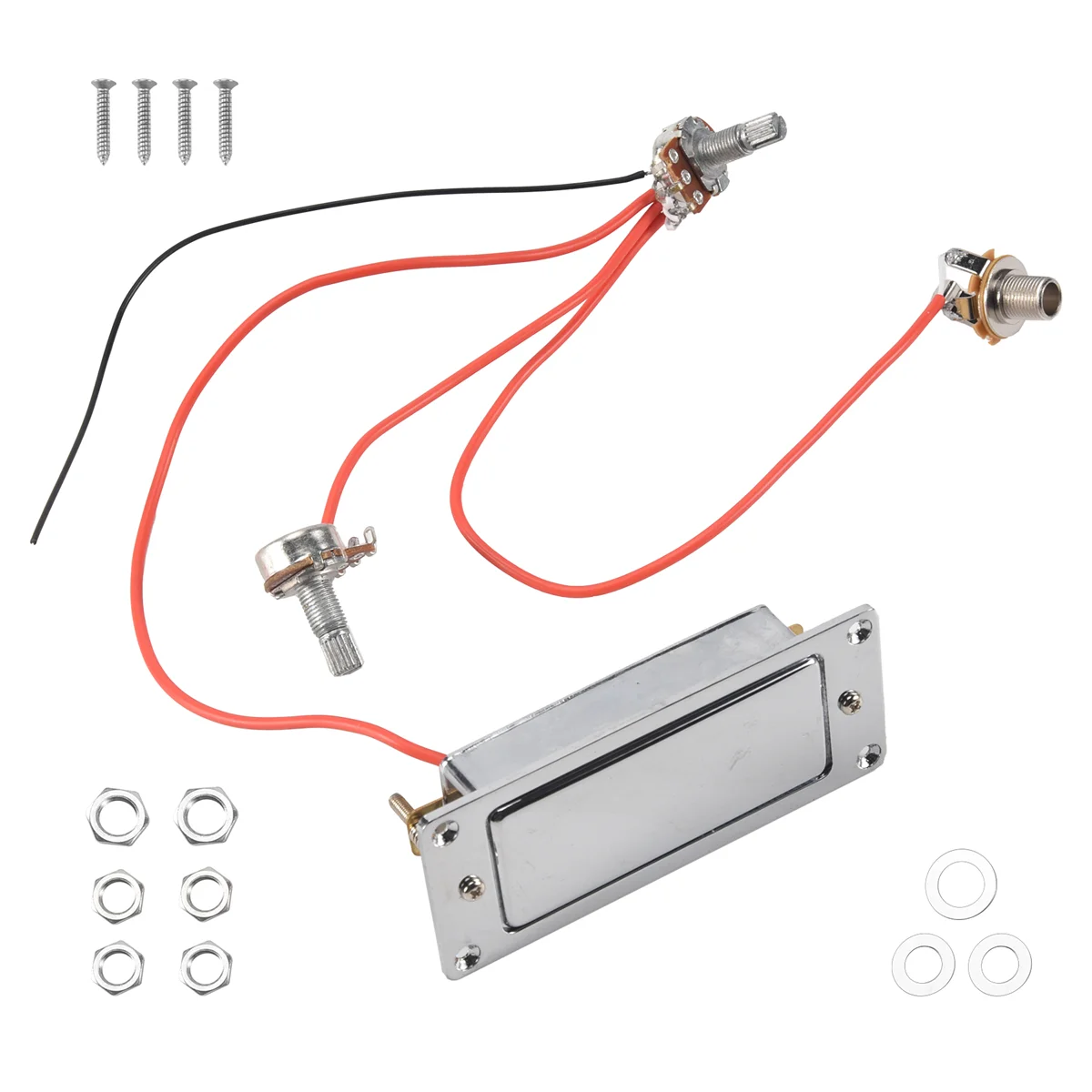 Elektrische Gitaar Voorbedrade Dubbele Spoel Humbucker Gitaar Pickup Harnas Kit met 500K Potentiometer Volume Tone Potten
