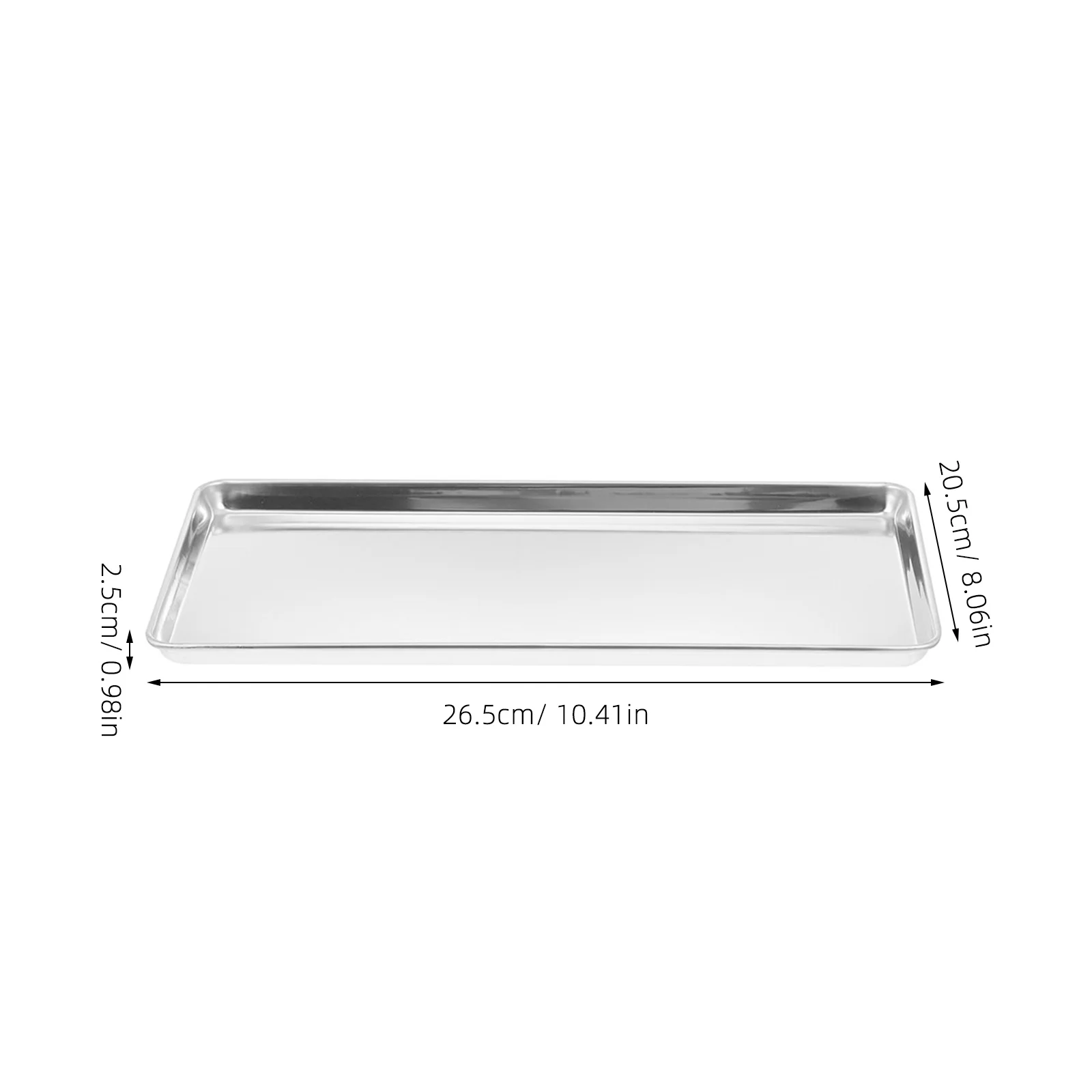 Stainless Steel Rectangular Plate Cold Noodle Snack Food Tray Kitchen Storage Party Plate Dessert Storage Tray