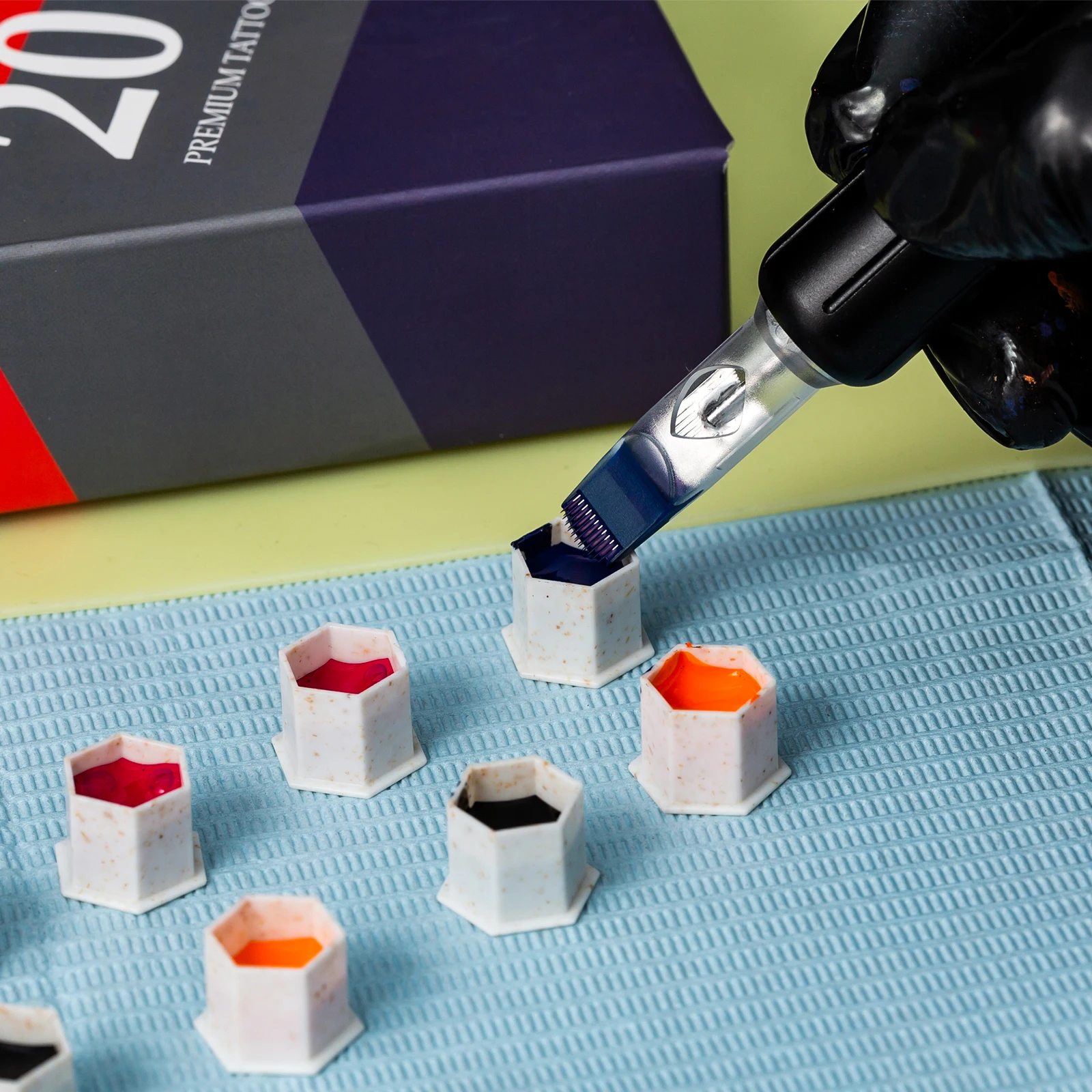 100pcs INKIN 카트리지 문신 바늘 매그넘 안전 멤브레인 로타리 펜 기계 그립에 대 한 일회용 문신 바늘