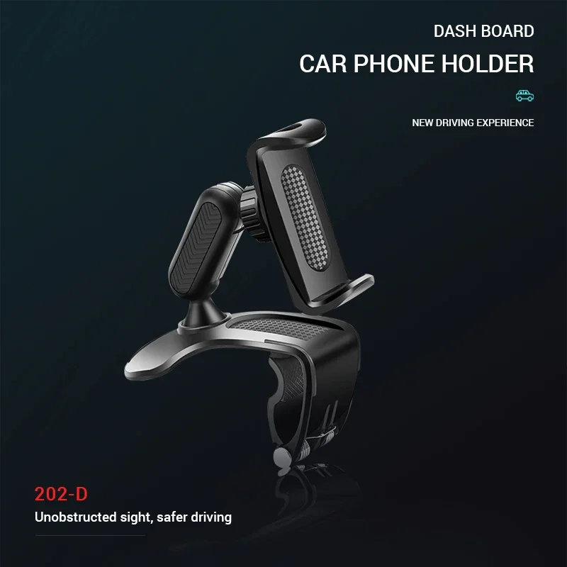 Universal Car Phone Holder ABS Mobile Phone Sun Visor Holder Auto Rear View Mirror Phone Support 360 Degree Rotation Accessories