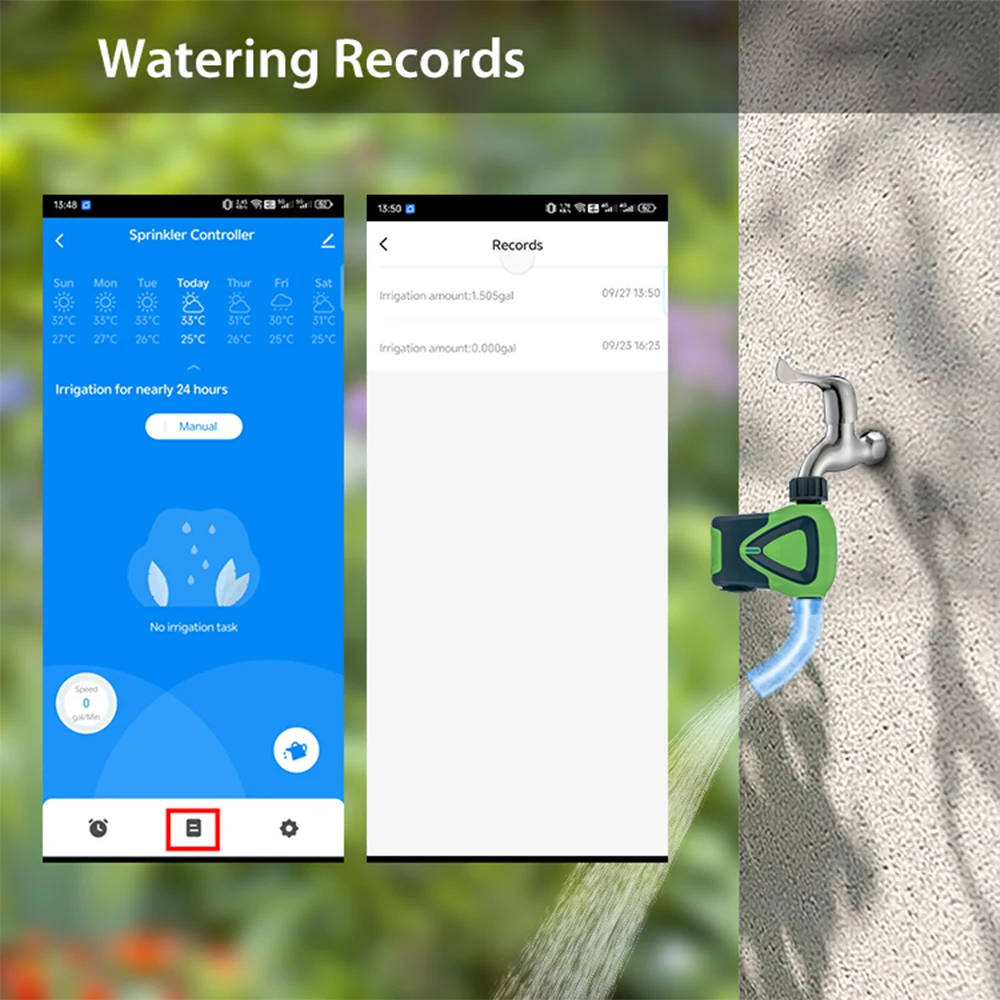 Tuya Smart Zigbee Watering Timer, Smart Sprinkler, Drip Irrigation System, Built-in Water Flow Recorder, Water Controller