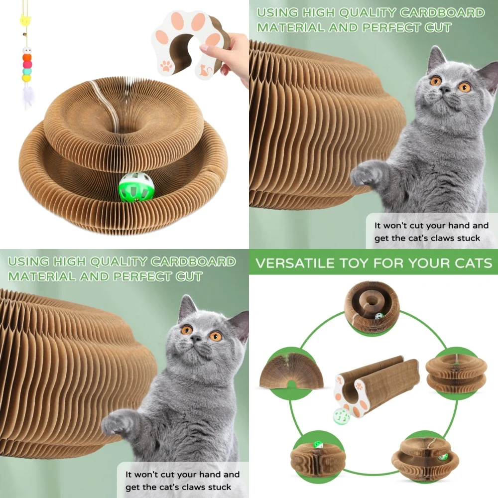 

Cat Scratcher Pad Ball Kitten Scratch Board Toy for Cats Self Warming Lounger Pet Nail Trimming Mat Cozy Cat Bed Play Activity
