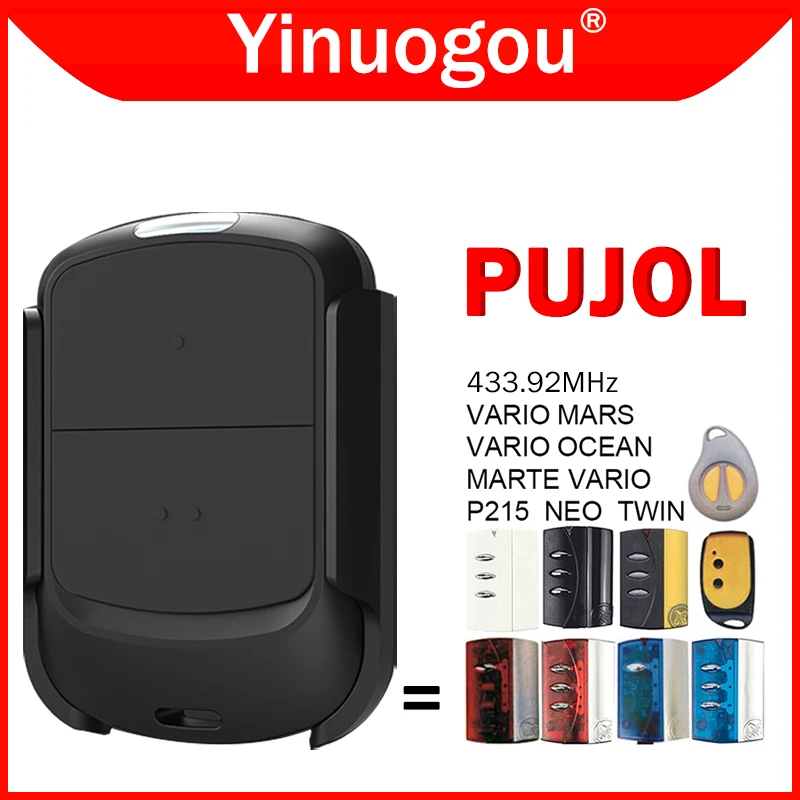 PUJOL VARIO MARS OCEAN MARTE P215 NEO TWIN Garage Door Remote Control Duplicator Opener 433.92MHz Rolling Code Hand Transmitter