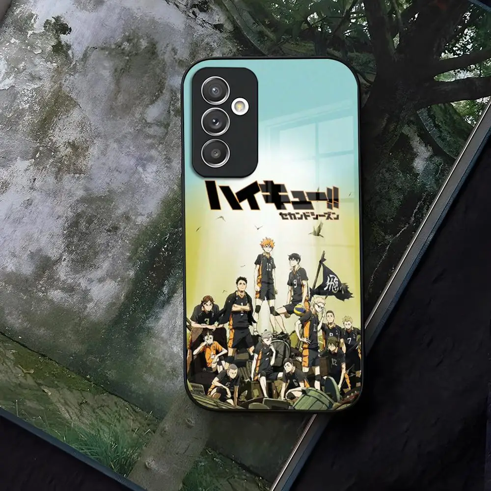 Haikyu Phone Case Glass for Samsung Galaxy S24 S22 S20 S23 S21 Ultra Fe Plus A34 A54 A24 A52 A53 M54 Coque