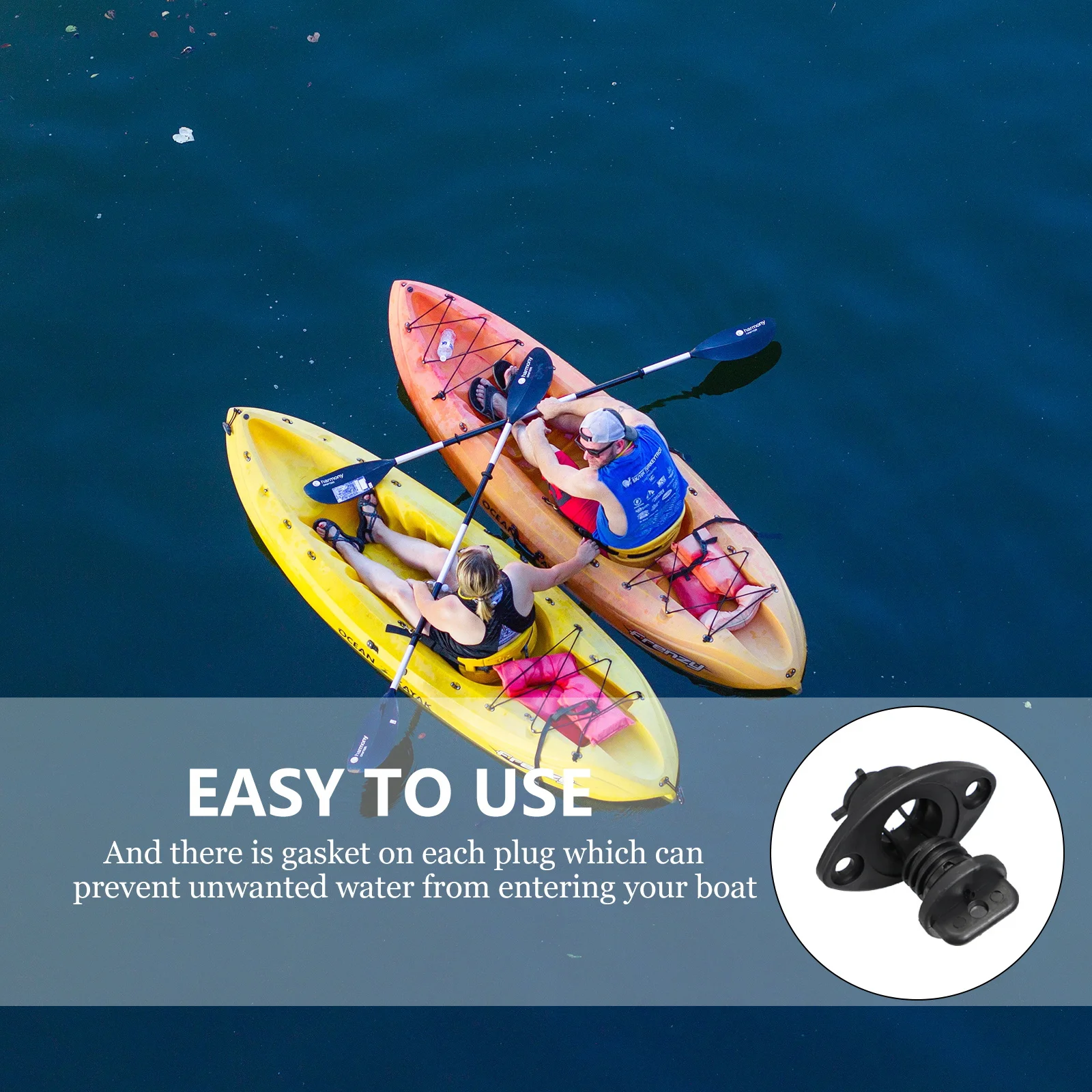 6개 방수 카약 플러그 실리콘 배수구 마개 카누 보트 선체 배수용 나사형 액세서리