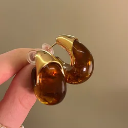 XIALUOKE Fashion Geometric Irregular Resin Stud Earrings Women's Party Wedding Jewelry Travel Accessories
