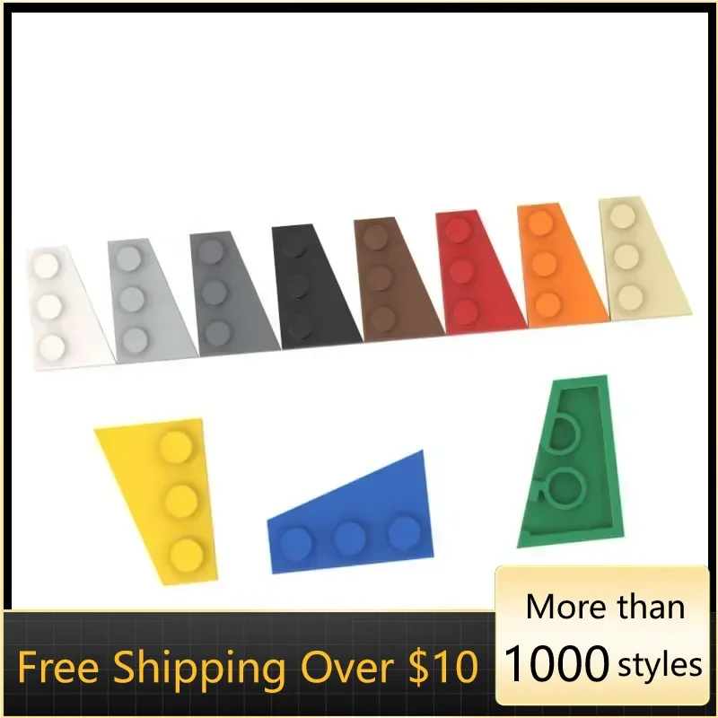 10PCS High-Tech ประกอบอนุภาค 43722 2x3 WEDGE PLATE (ขวา) Building Blocks ชุด Part IDEA DIY ของเล่นเด็กวันเกิดของ...