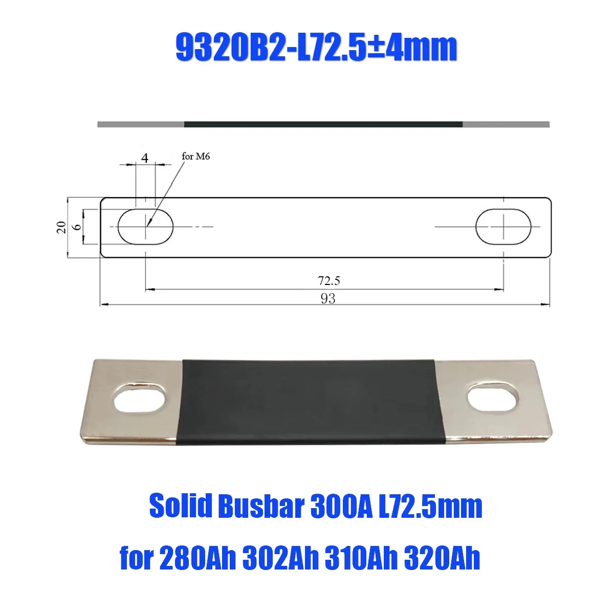 Flexible Busbar 300A 200A 56MM 74MM Lifepo4 Battery Cells Lithium Battery Straps Clips Studs Connecting Bars Pure Copper