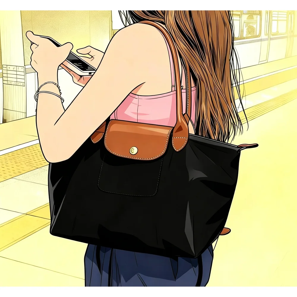 Bolso Tote Plegable Y2K para Mujer 2026, Bolso Tote Clásico para Mujer, Bolso de Nylon Ecológico e Impermeable