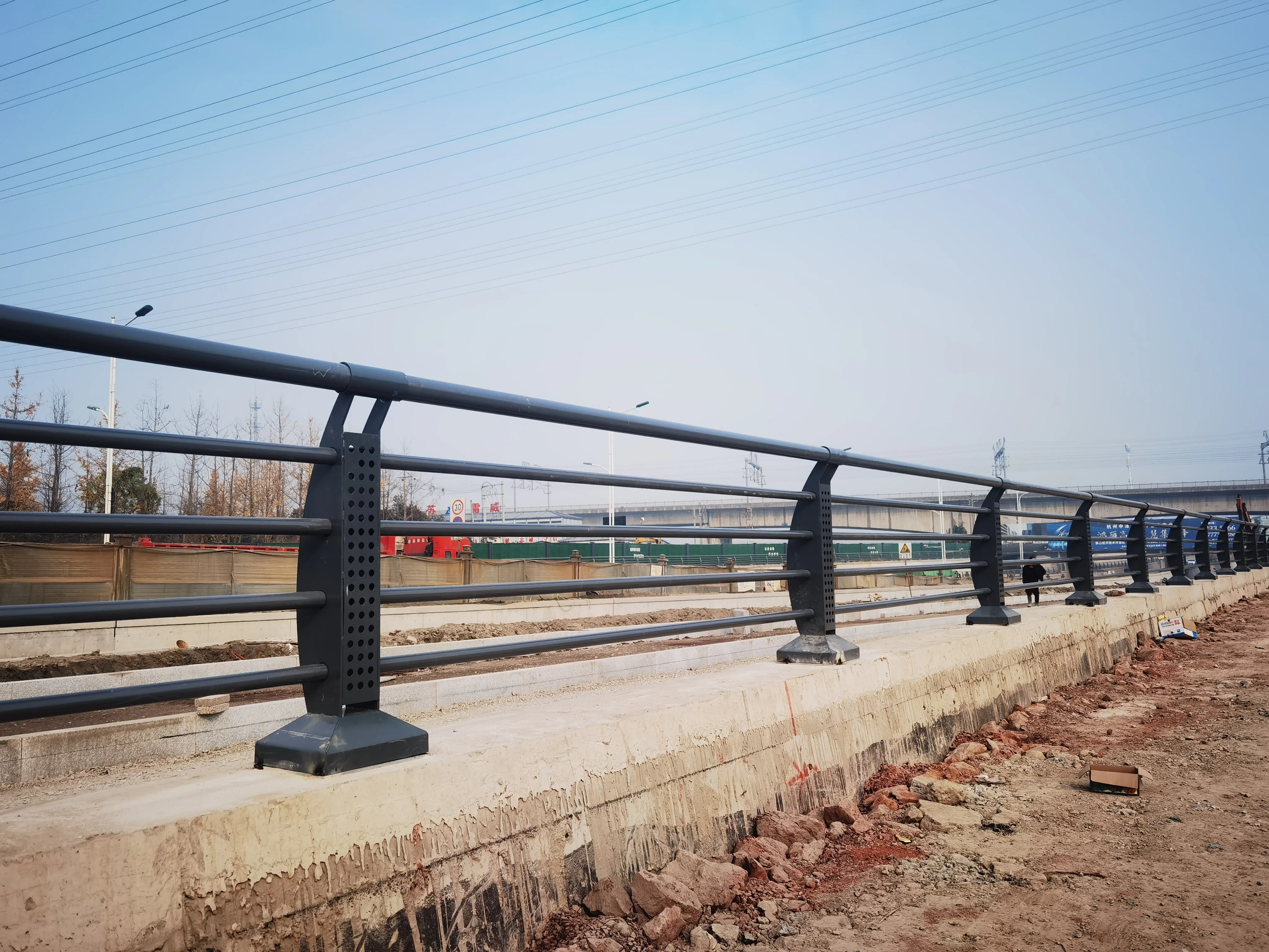 التخصيص ريفرسايد درابزين معدني عزل البلدية سياج درابزين الفولاذ المقاوم للصدأ بارك سياج واقي #5