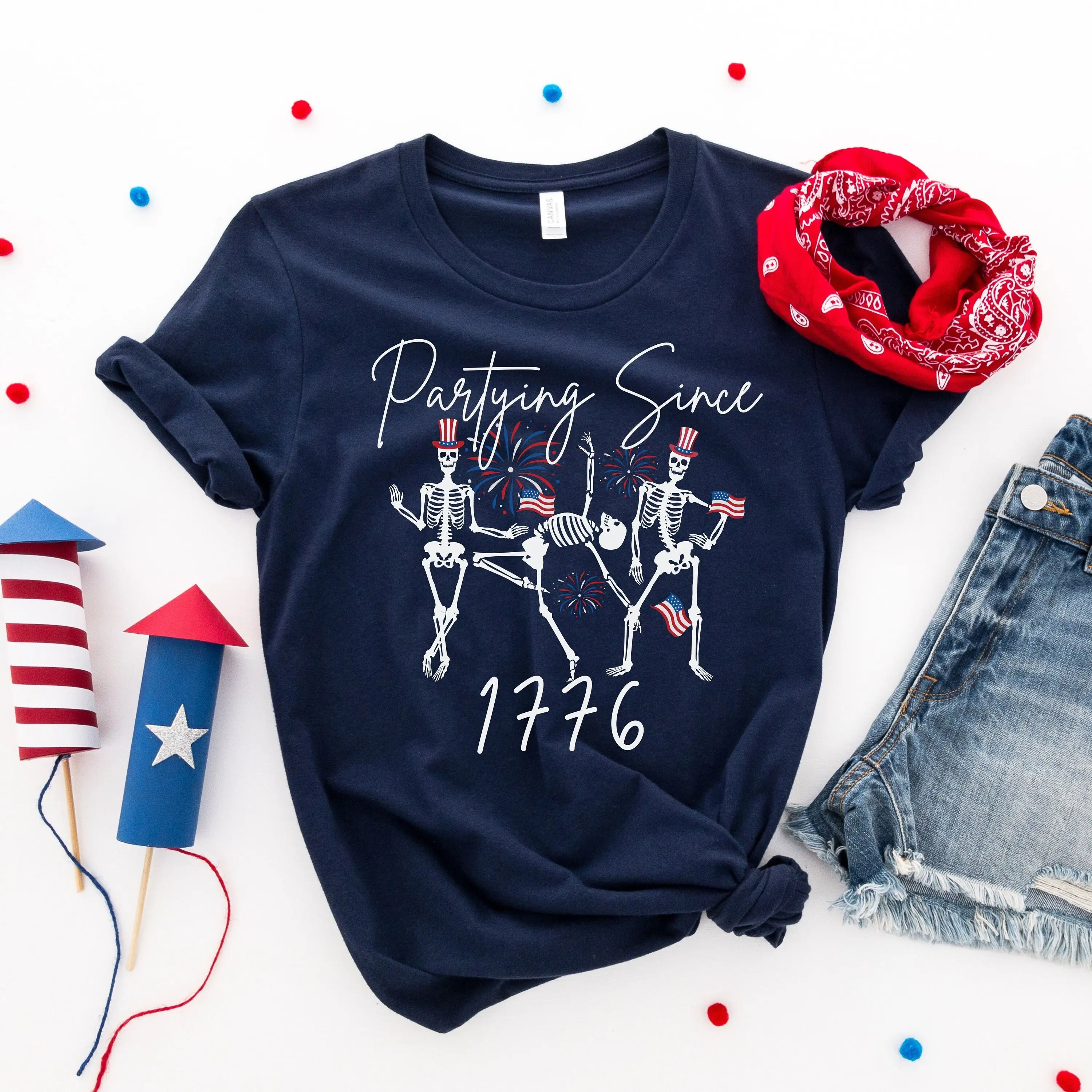 Skeleton 4Th July T Shirt Womens Sarcastic Of Fourth Memorial Day Patriotic Funny