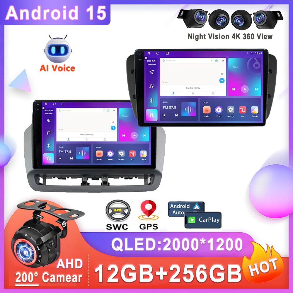 Car Android 15 For Seat Ibiza 2012 - 2015 Auto Radio Multimedia Video Player Touch Screen Navigation Stereo GPS DVD Head Unit