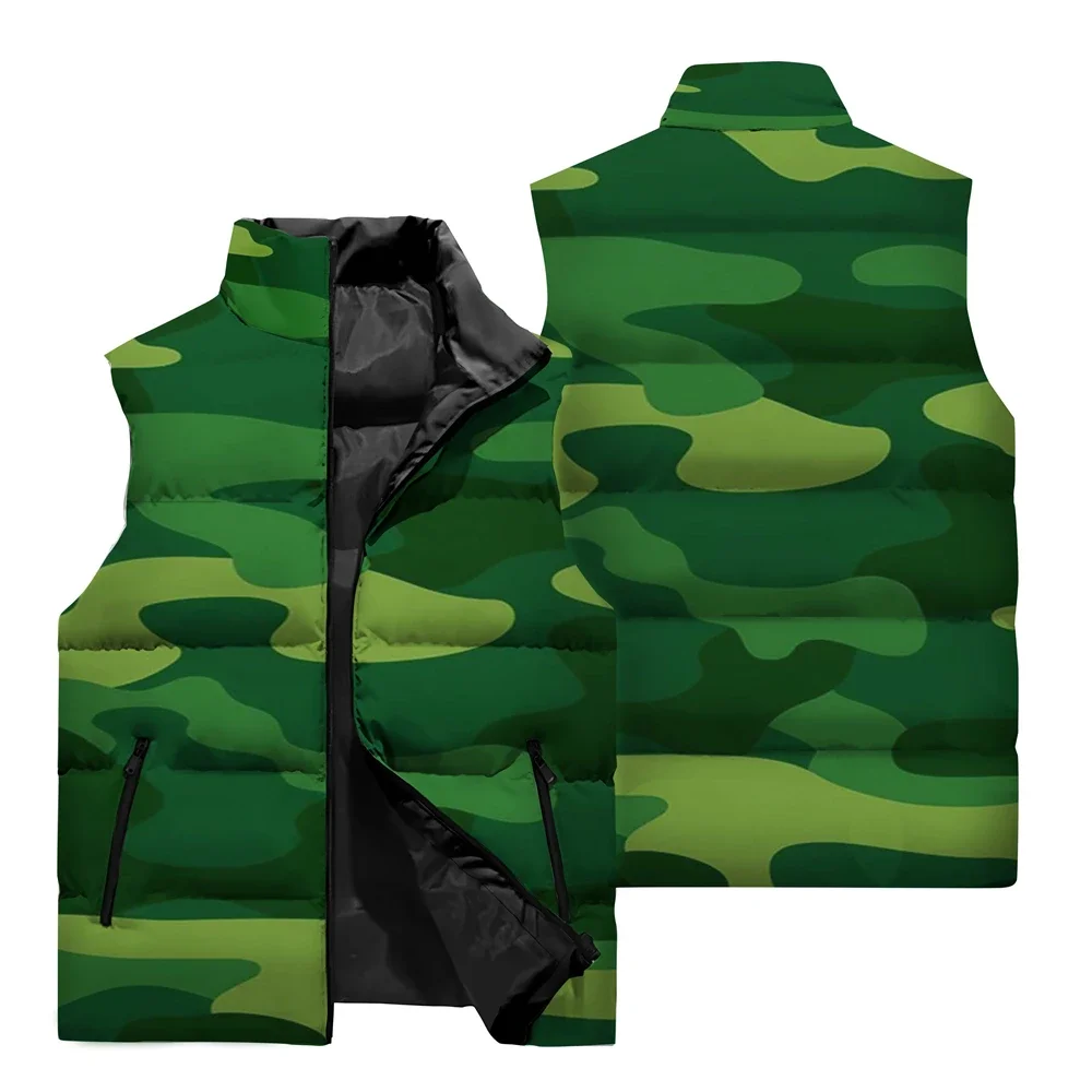 New Autumn And Winter Fashion All-Match Sleeveless Vest Warm And Windproof High-Quality Fabric 3D Printing