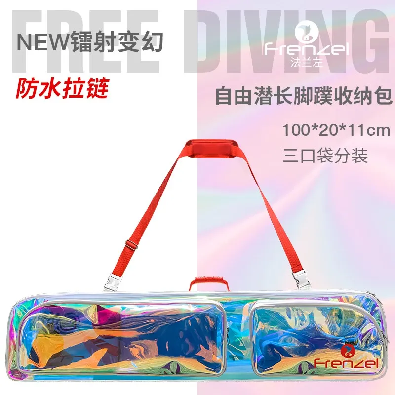 FRENZEL Scuba Free Diving Fin Bag Water Sports Backpacking Gear Chameleon Clear Waterproof