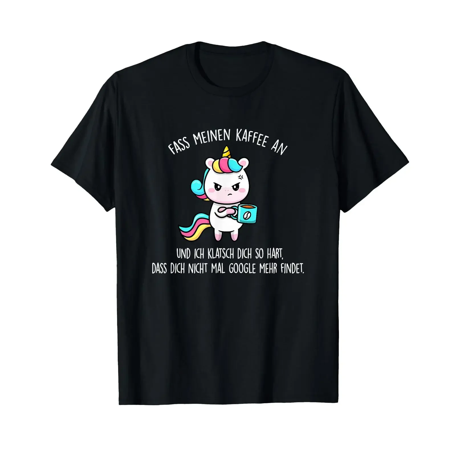 Touch my coffee and I'll slap you Unicorn T Shirt vintage Washed Unisex Stretched homme Slightly Breathable designer clothes