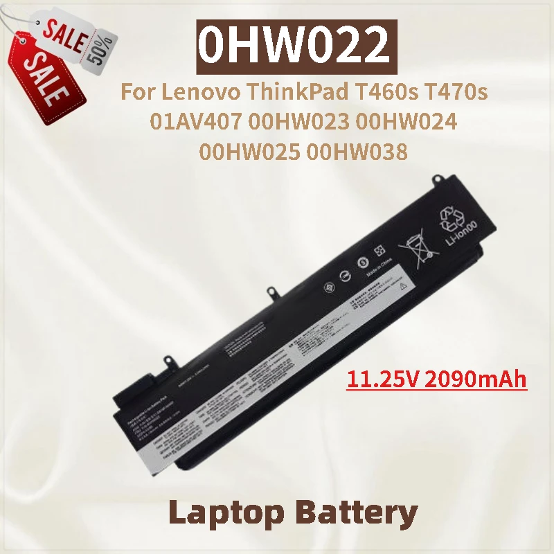 

Аккумулятор для ноутбука 11,25 В 2090 мАч 0HW022 для Lenovo ThinkPad T470s T460s 00HW025 00HW038 01AV407 00HW023, новинка, высокое качество