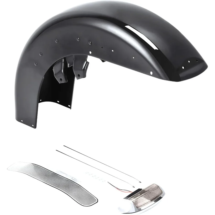 الحاجز الأمامي مع الزخارف مجموعة مصابيح طرف الدخان لـ Harley Touring FLHT Electra Glide Classic 8913 Road King Custom 0406 Tri