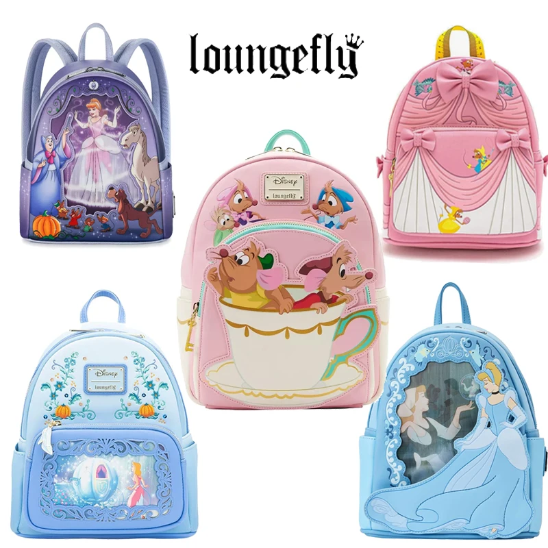 

Loungefly Cinderella Series Gus and Jaq Teacup 70th Anniversary Lenticular Princess Mini Backpack