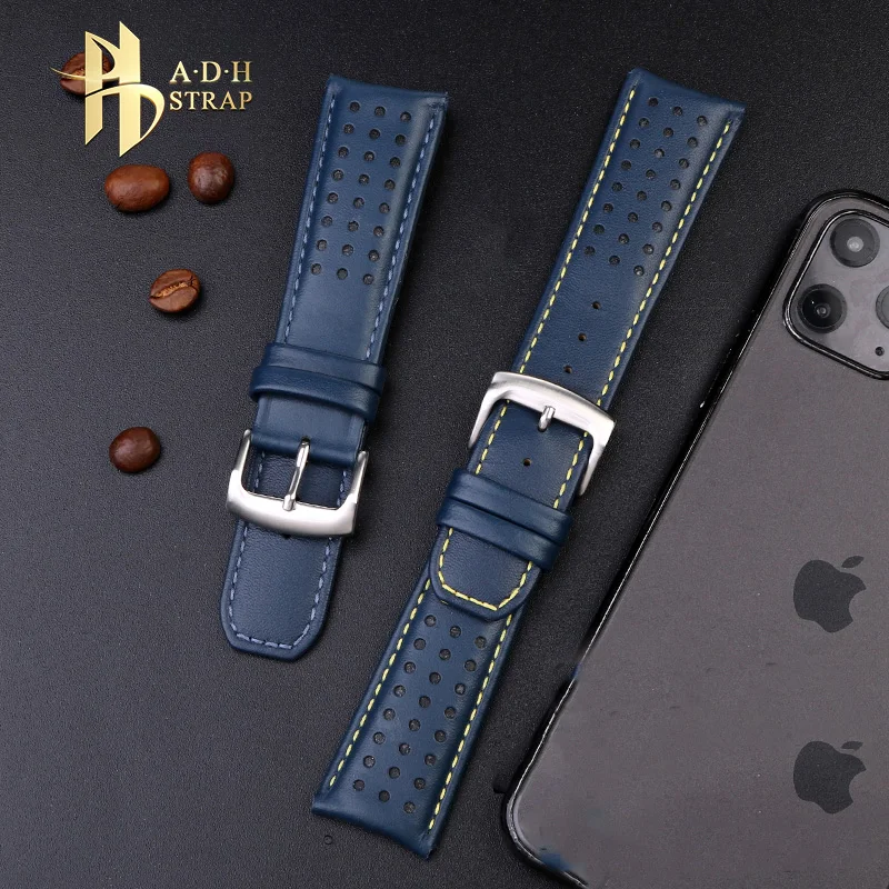 For CITIZEN Blue Angel Eco-Drive AT8020 JY8078 Eagle In The Air Genuine Cowhide Strap Leather Watch Band 22mm 23mm Arc Men