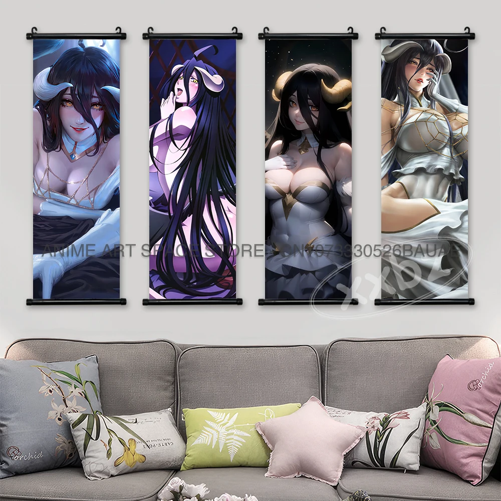 Overlord Hanging Painting Momonga Scrolls Pictures Momon Home Decor Touch Me Warm Boold Wall Art Canvas Anime Poster Wallpaper