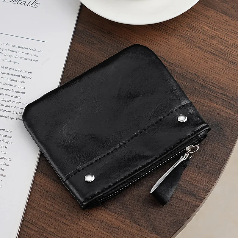 【Unisex】New European and American Retro Women's FashionPUShort Wallet Men's Pocket Card Wallet