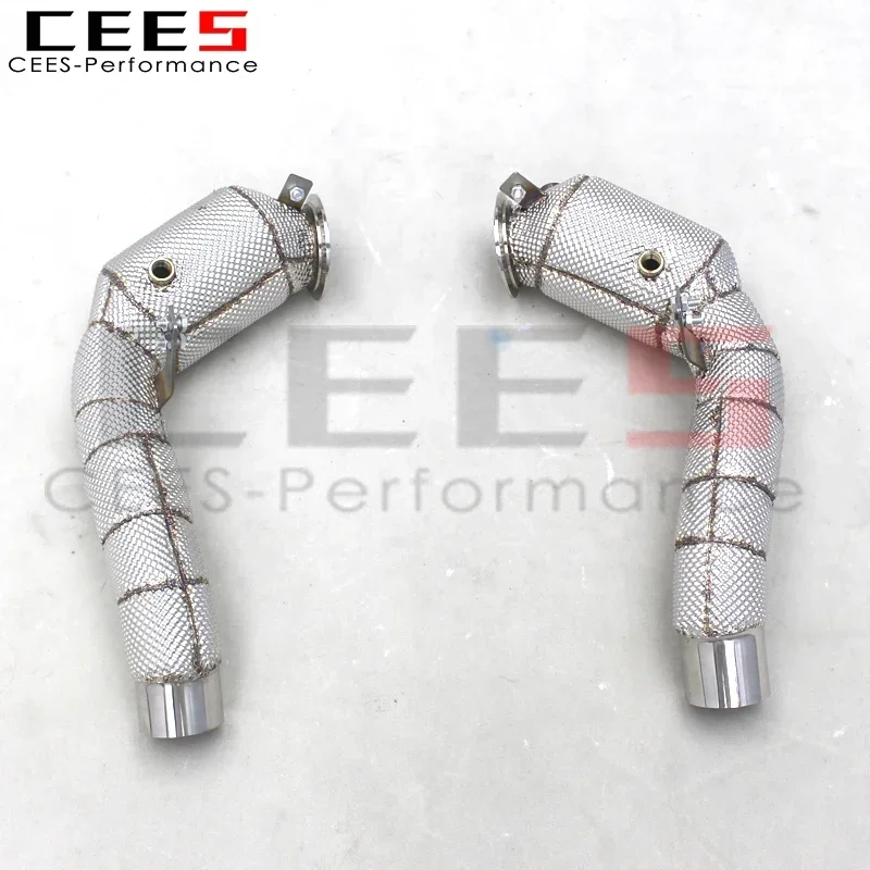 

CEES коллектор водосточной трубы для BMW M5/M6 F06/F10/F12/F13 4.4TT 2012-2016 SUS304 Performance теплозащитный экран водосточной трубы выхлопная труба