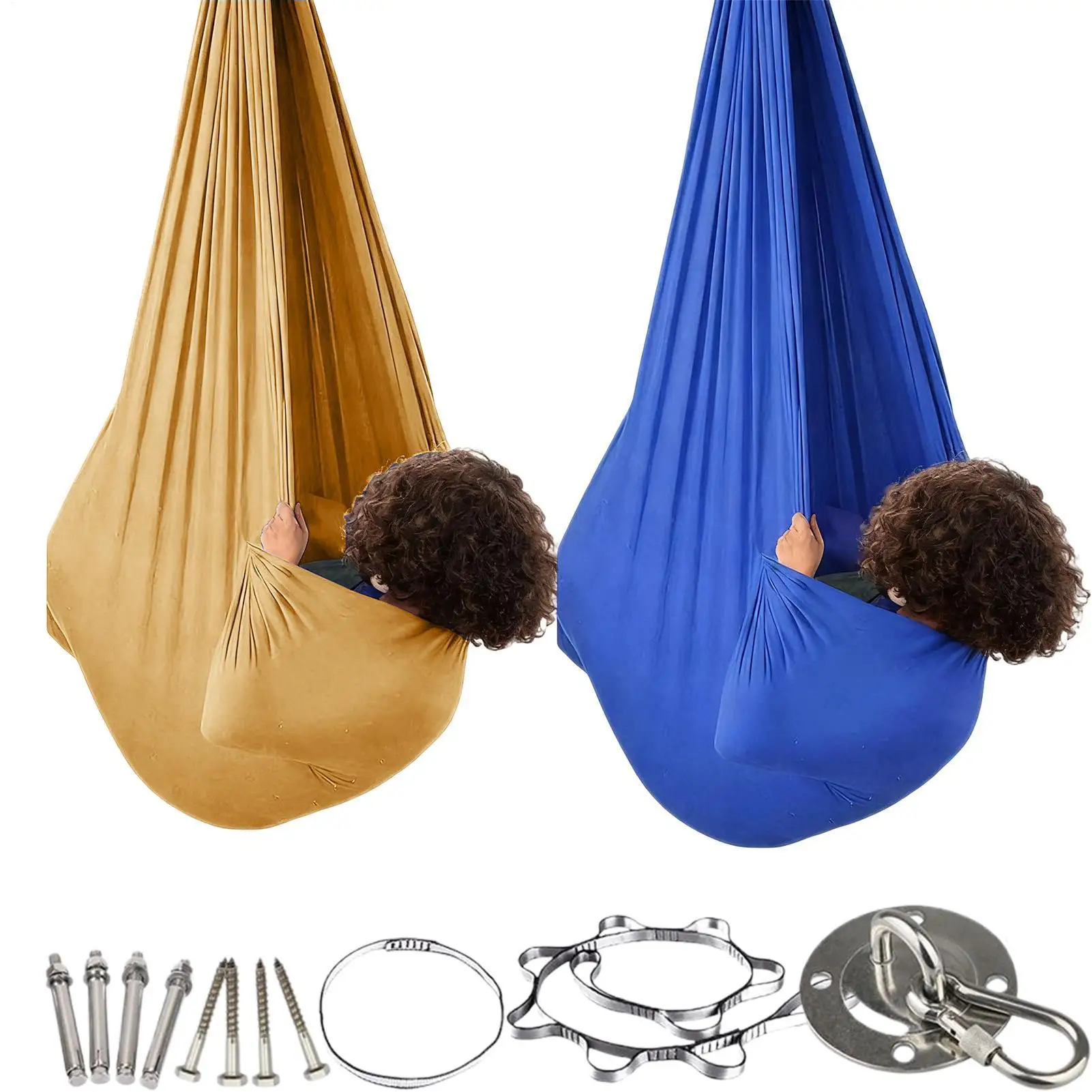 Kids Swing Lounger Comfortable Elastic Support Portable Camping Hammocks for Kid Boys Girls Children Bedroom Balcony Garden