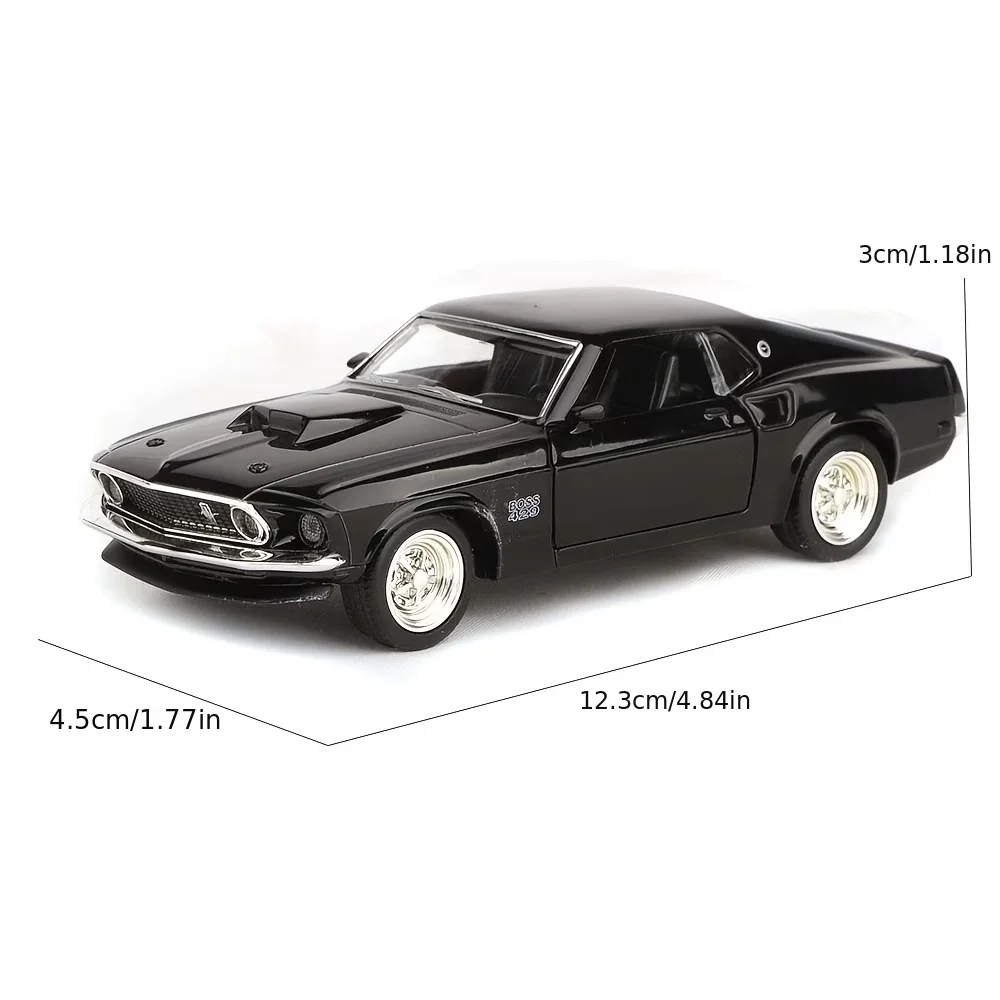 1/36 Ford Mustang Boss 429 Spielzeugauto für Kinder RMZ CiTY Druckgussfahrzeug Miniaturmodell mit Rückziehfunktion Sammlerstück Geschenk für Jungen – Detail 2