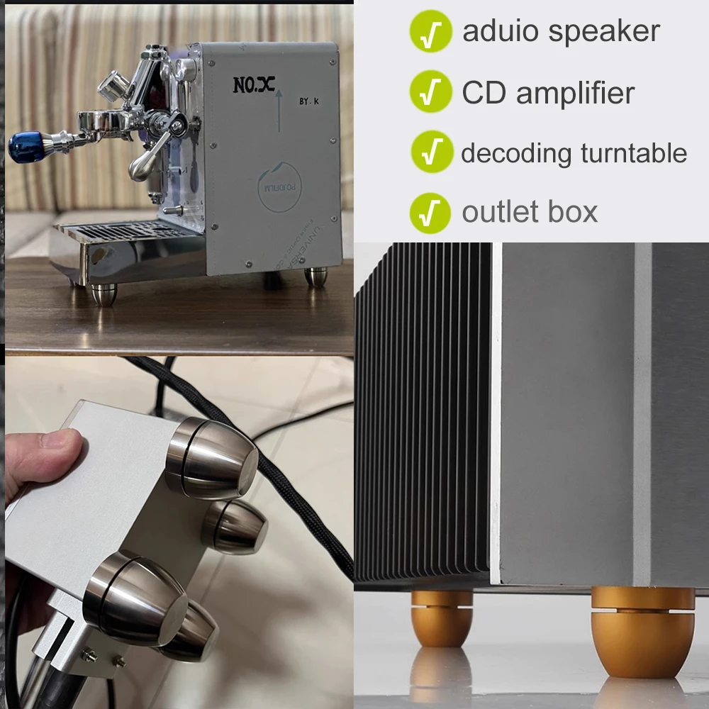 4 шт. керамическое основание амортизатор из нержавеющей стали алюминиевая подставка Pad CD-плеер громкоговоритель усилитель мощности HiFI изоляционные ножки