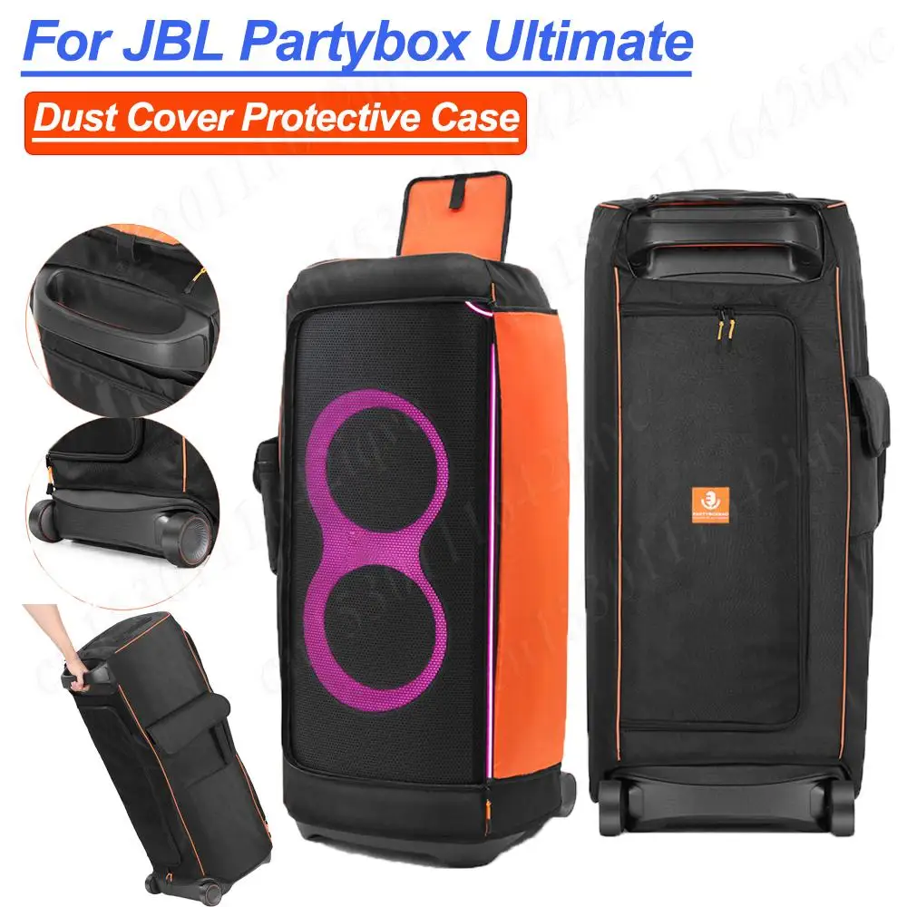 Dust Cover Protective Case for JBL Partybox Ultimate Speaker with Side Storage Pocket Speaker Case Slip Sleeve Multifunction Bag