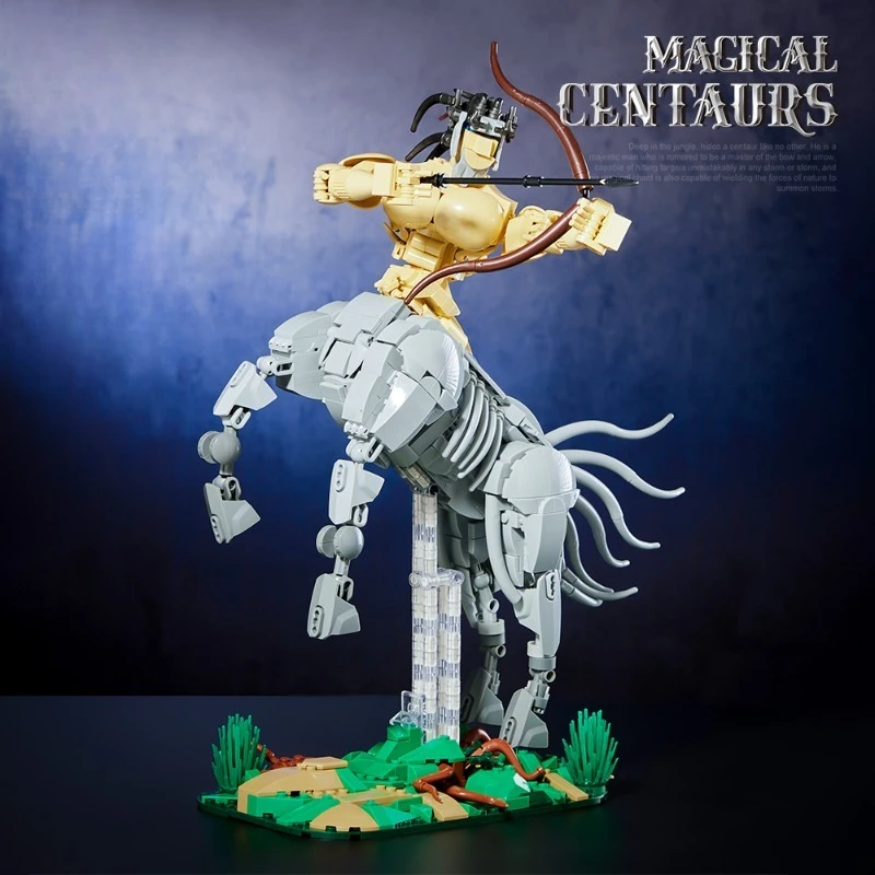 MOC Small Particle Building Kit Transformable Magic Centaur 2 Styles Figure Hand Assemble Desktop Collectible Craft Ornament