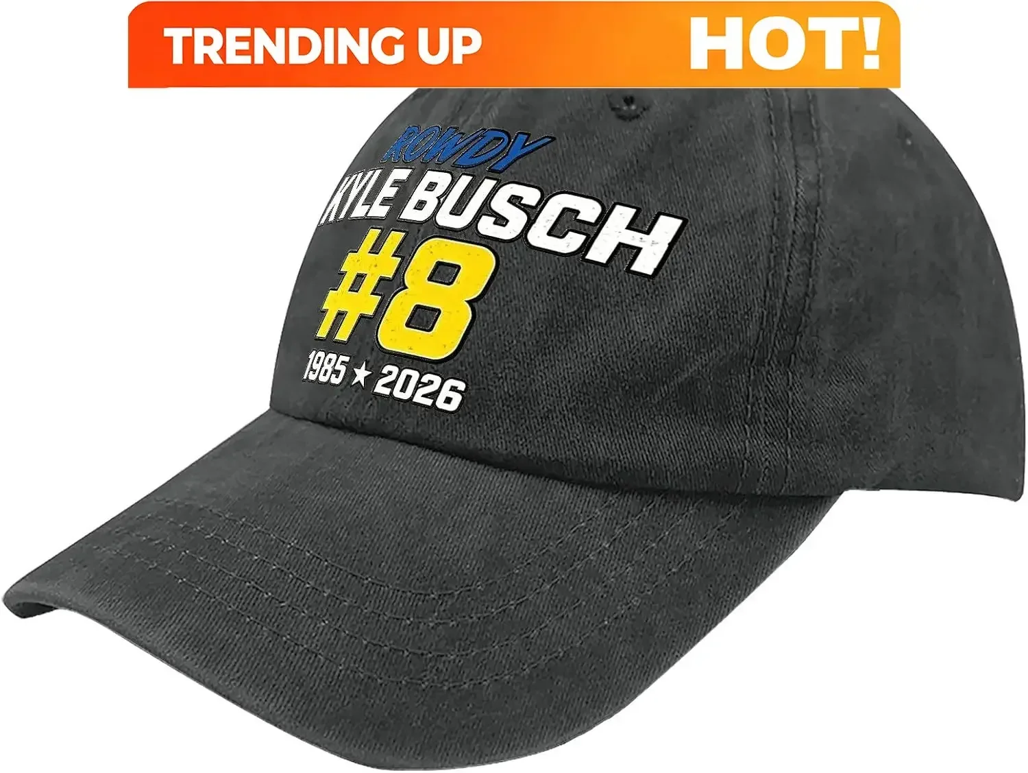 Custom Kyle Busch Hat, 1985 2026 Forever Rowdy Memorial, Adjustable Dad Cap, Racing Legend Tribute, Gifts For True Fans