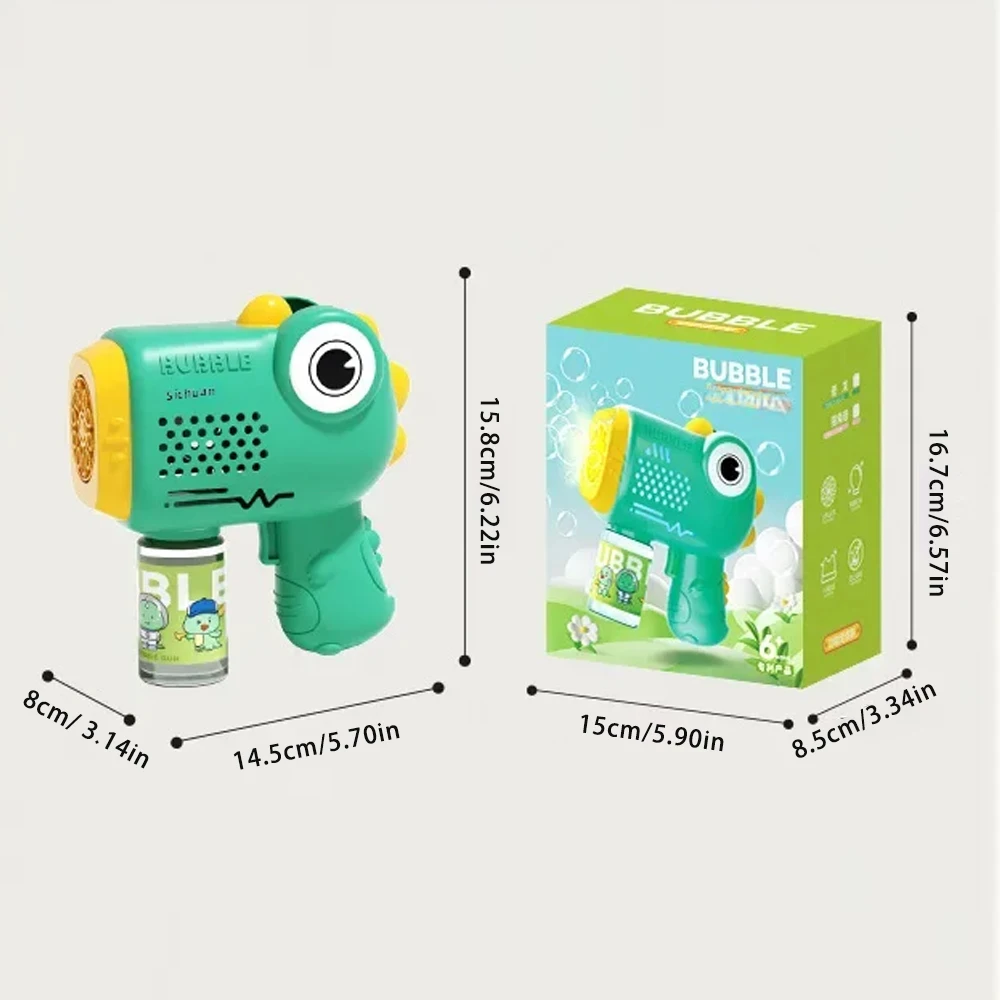 Hot 12 Hole Automatic Children Dinosaur Bubble Machine Gun Handheld Leak-proof Toy Glowing Popular Wholesale Bathtub Toy