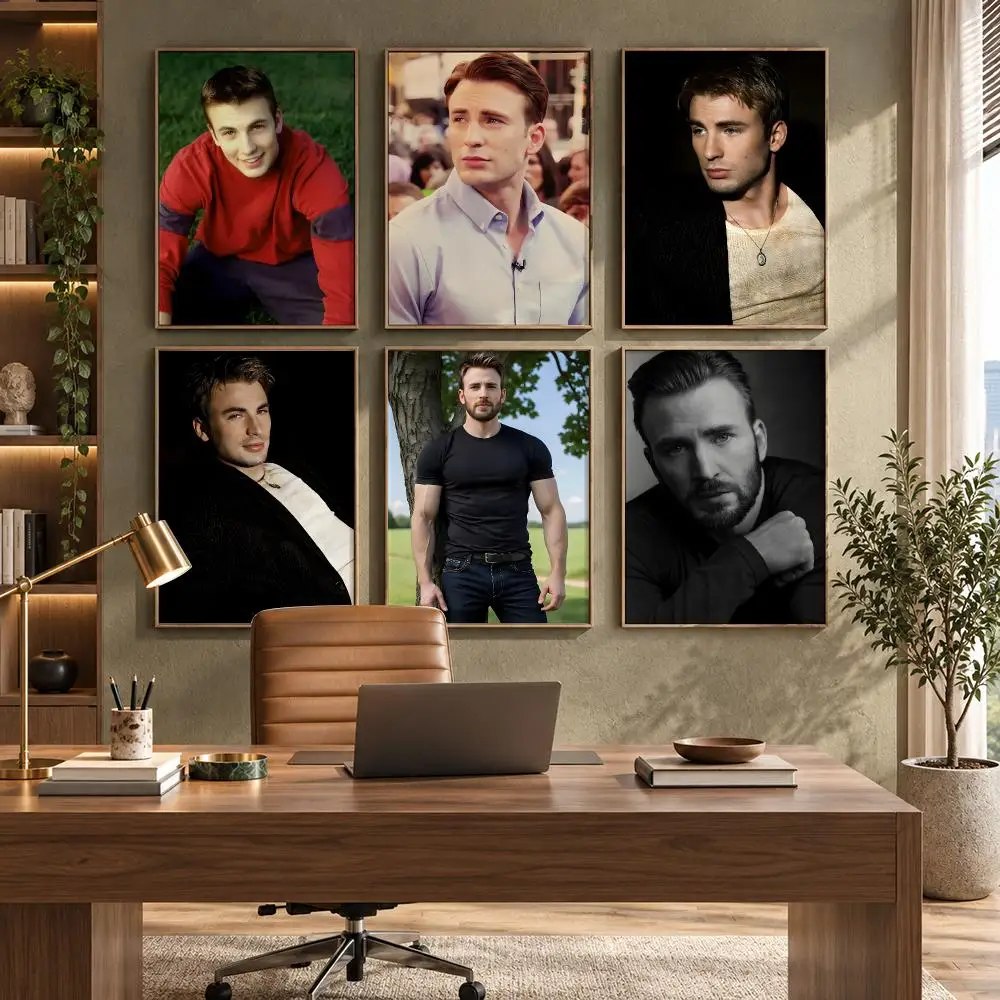 Chris E-Evans Poster HD Waterproof Wall Decal for Study, Living Room & Garage, Great Gift for Fans