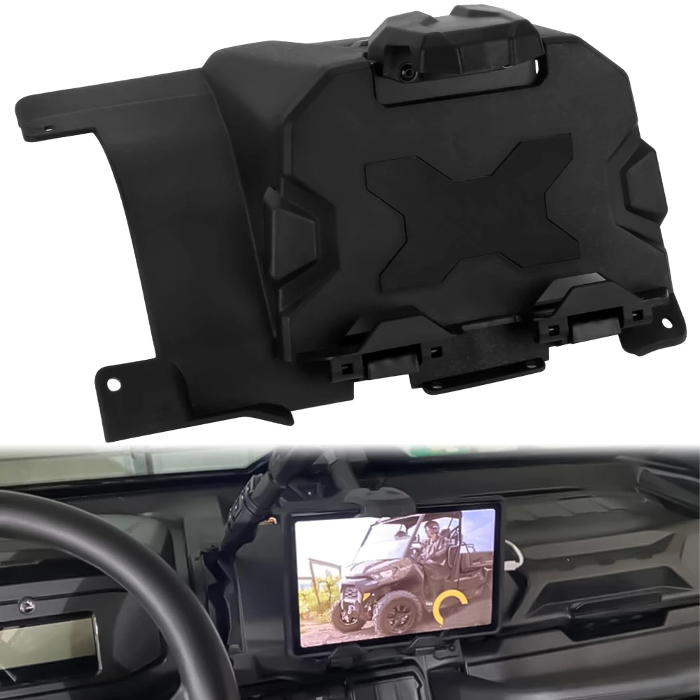 GPS Holder Mounts with Storage Box Organizer Tray For Can-Am Defender HD5 HD8 HD9 HD10 Max 2016‑2023 Accessories
